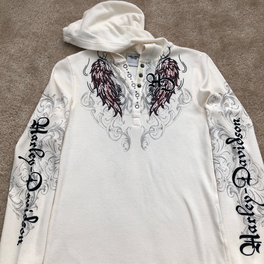 🔥🔥Harley-Davidson long sleeve thermal with rhinestones